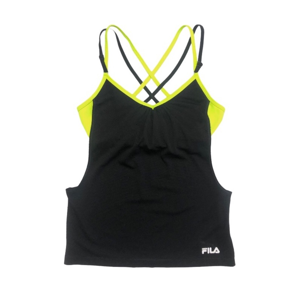 FILA Cross-back Tank Top  With Built In Neón Bra Size XS